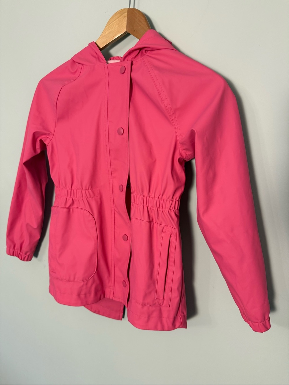 Cat & Jack Kids Pink Hooded Rain Jacket Size M 7/8
